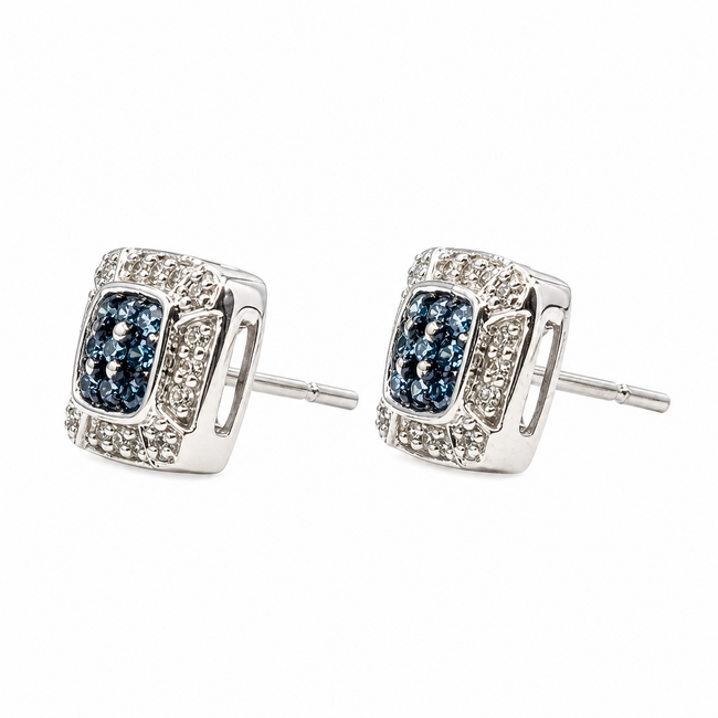 Earrings Stud Cluster .50ctw Round Diamonds 10kw 9mm 2.22g 126070087