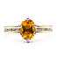 Ring 6-Prong .15ctw Round Diamonds .90ct Golden Citrine 14ky 3.2mm Sz7.5 2.72g 126070120
