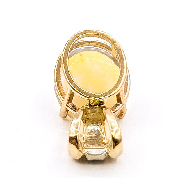Pendant Solitaire Drop 2ct White Opal 14ky 17x9mm 1.41g 126070122