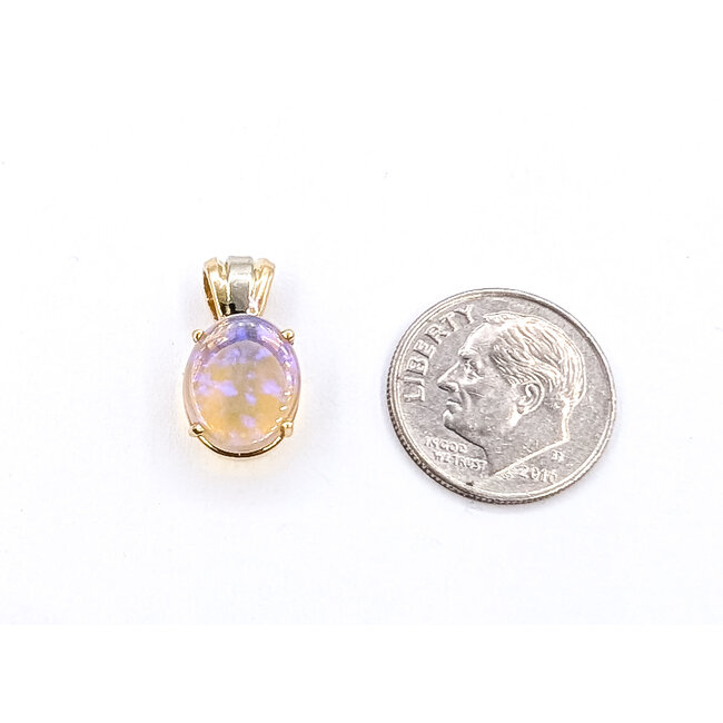 Pendant Solitaire Drop 2ct White Opal 14ky 17x9mm 1.41g 126070122