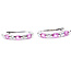 Earrings J-Hoop .40ctw Round Diamonds 1.5ctw Pink Sapphire 18kw .6x.1" 4.32g 126070129