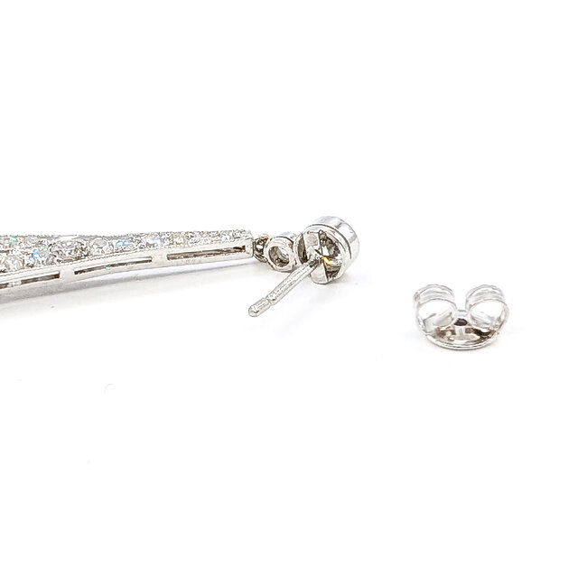 Earrings Dangle Milgrain 2.60ctw Euro & Single Cut Diamonds 3.00ctw Multicolor Sapphire 900pt 2.5x.8" 9.32g 126070130