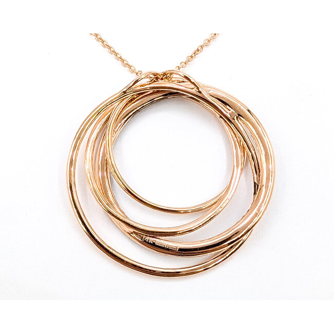 Pendant Effy Interlocking Circles .40ctw Round Diamonds 14kr 1.4" 18" 7.79g 126070133