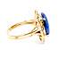 Ring Solitare Greek Key 5ct Blue Cabochon Lapis 14ky 2.15mm Sz6 3.48g 226070010