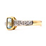 Ring Modern Geometric .20ctw Round Diamonds .25ct Blue Zircon 18ky 2.5mm Sz4.5 2.07g 126070116