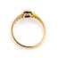 Ring Modern Geometric .20ctw Round Diamonds .25ct Blue Zircon 18ky 2.5mm Sz4.5 2.07g 126070116