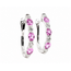 Earrings J-Hoop .40ctw Round Diamonds 1.5ctw Pink Sapphire 18kw .6x.1" 4.32g 126070129