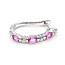 Earrings J-Hoop .40ctw Round Diamonds 1.5ctw Pink Sapphire 18kw .6x.1" 4.32g 126070129