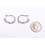 Earrings J-Hoop .40ctw Round Diamonds 1.5ctw Pink Sapphire 18kw .6x.1" 4.32g 126070129