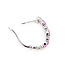 Earrings J-Hoop .40ctw Round Diamonds 1.5ctw Pink Sapphire 18kw .6x.1" 4.32g 126070129