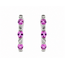 Earrings J-Hoop .40ctw Round Diamonds 1.5ctw Pink Sapphire 18kw .6x.1" 4.32g 126070129