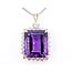 Pendant Halo Statement 2.50ctw Round Diamonds 22ct Purple Amethyst 14ktt 1.5x.9" 26" 15.28g 126070132