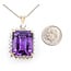 Pendant Halo Statement 2.50ctw Round Diamonds 22ct Purple Amethyst 14ktt 1.5x.9" 26" 15.28g 126070132