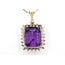 Pendant Halo Statement 2.50ctw Round Diamonds 22ct Purple Amethyst 14ktt 1.5x.9" 26" 15.28g 126070132