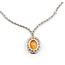 Necklace Y-Drop Halo 1.64ctw Round Diamonds 2.25ct Ethiopian Opal 18kw 17.5x14mm 16" 15.4g 126070134