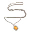 Necklace Y-Drop Halo 1.64ctw Round Diamonds 2.25ct Ethiopian Opal 18kw 17.5x14mm 16" 15.4g 126070134