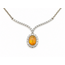 Necklace Y-Drop Halo 1.64ctw Round Diamonds 2.25ct Ethiopian Opal 18kw 17.5x14mm 16" 15.4g 126070134