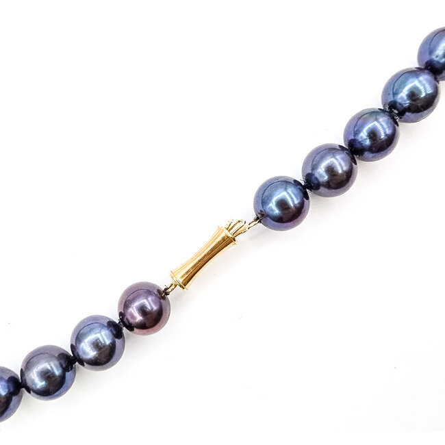 Pearl Strand 8.6-9.3mm Blue-Green to Violet Tones Tahitian Pearl 14ky 9.3mm 18" 46.07g 126070136