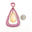 Pendant Pave 4.20ctw Pink Sapphires 23.5ct Australian Crystal Opal 18kr 75x43 22.02g 225040054