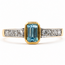 Ring Modern Geometric .20ctw Round Diamonds .25ct Blue Zircon 18ky 2.5mm Sz4.5 2.07g 126070116