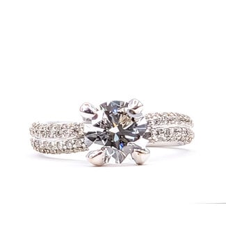 Ring 2-Row Twist 1.5ct Round Lab Grown Diamond IGI Report: 773653965 1.33ctw Near Colorless Diamonds 18kw Sz6.5 5.1g 125120081
