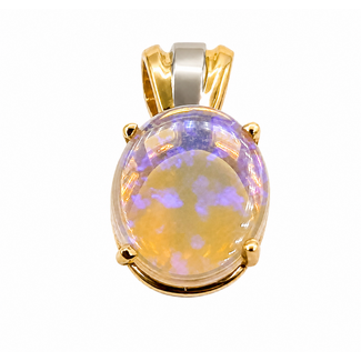Pendant Solitaire Drop 2ct White Opal 14ky 17x9mm 1.41g 126070122