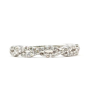 Ring Twisted .25ctw Round Diamonds 14kw Sz5 2.4g 125120071