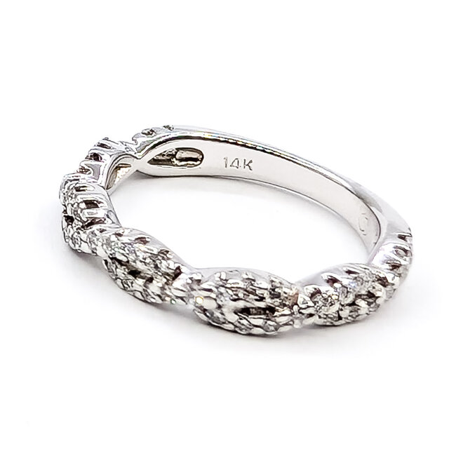 Ring Twisted .25ctw Round Diamonds 14kw Sz5 2.4g 125120071