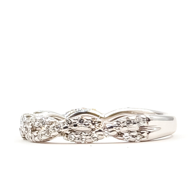 Ring Twisted .25ctw Round Diamonds 14kw Sz5 2.4g 125120071