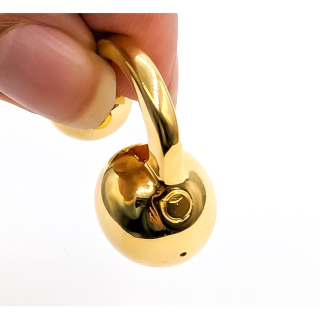 Earrings Double Ball 18ky 1.2x.5" 7.23g 126072001