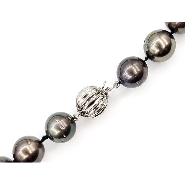Necklace Strand 1.34ctw Round Diamonds 1.6ct Red Ruby 11-14mm Tahitian Pearls 14kt 16mm 20" 98.7g 226030007
