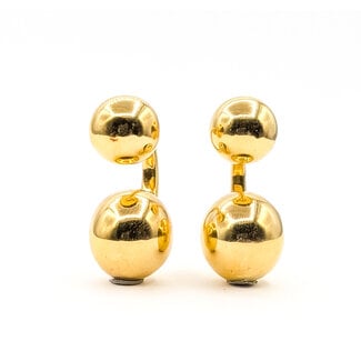 Earrings Double Ball 18ky 1.2x.5" 7.23g 126072001