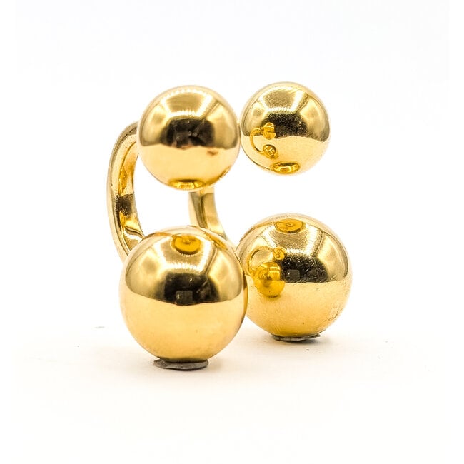 Earrings Double Ball 18ky 1.2x.5" 7.23g 126072001