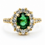 Ring Halo .84ctw Round Diamonds 1.50ctw Tourmaline 14ky 13.25x12.5 Sz7 6.47g 225030141