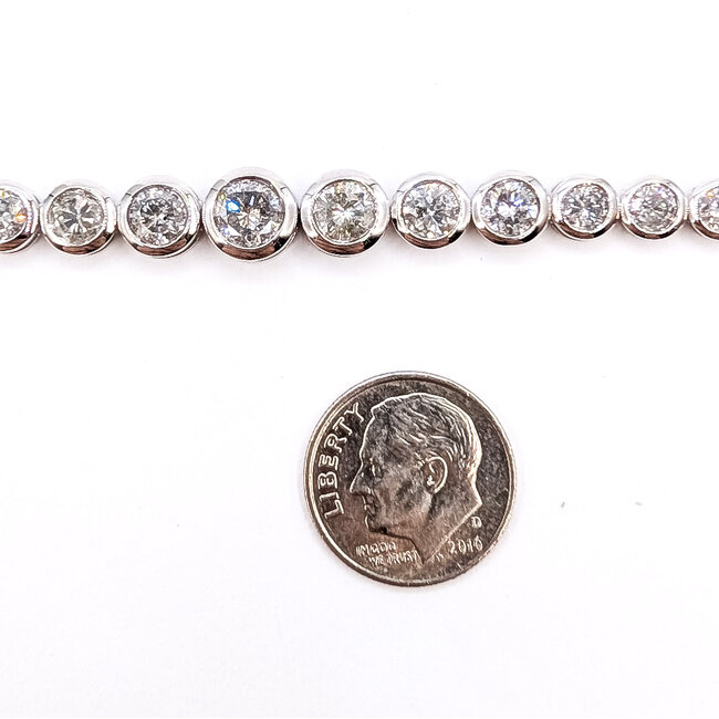 Bracelet Tennis Graduated 7.94ctw Round Diamonds 14kw 5-8mm 7" 12.6g 226070014