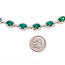 Bracelet Tennis Halo Station 2.30ctw Round Diamonds 9.26ct Green Emerald 14kw 9mm 7" 17.2g 226070015