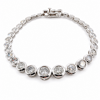 Bracelet Tennis Graduated 7.94ctw Round Diamonds 14kw 5-8mm 7" 12.6g 226070014