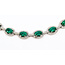 Bracelet Tennis Halo Station 2.30ctw Round Diamonds 9.26ct Green Emerald 14kw 9mm 7" 17.2g 226070015