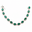 Bracelet Tennis Halo Station 2.30ctw Round Diamonds 9.26ct Green Emerald 14kw 9mm 7" 17.2g 226070015