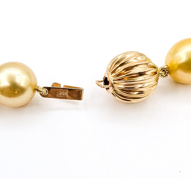 Necklace Graduated Strand 10-13.3mm Golden South Sea Pearls 14ky 17.5" 73.67g 226070016