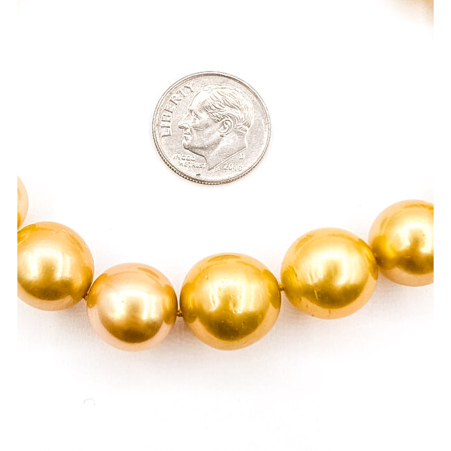 Necklace Graduated Strand 10-13.3mm Golden South Sea Pearls 14ky 17.5" 73.67g 226070016