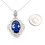 Necklace Floral Quatrefoil W/chain 1.32ctw Round Diamonds GIA: 5231597058 10.73ct Blue Ceylon Sapphire Platinum 50x25mm 16" 11.7g 226070017