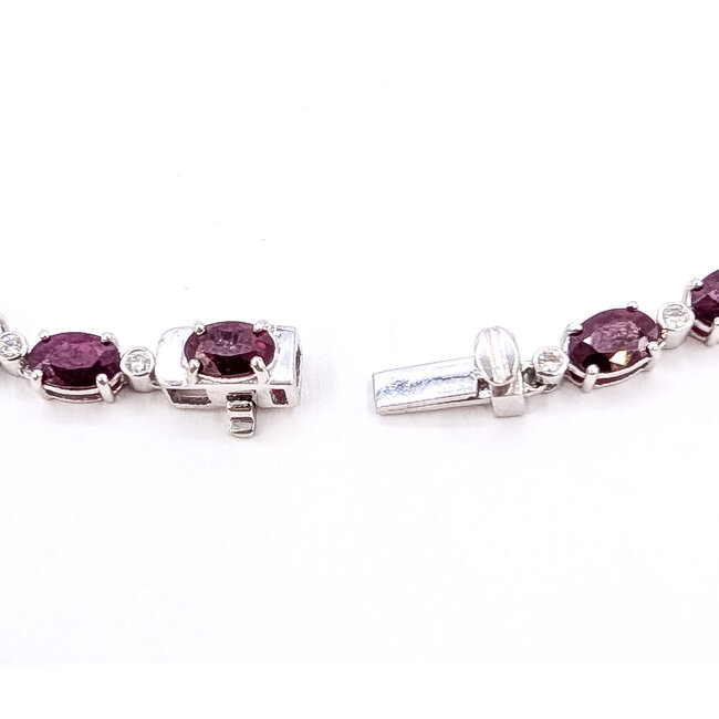 Necklace V-Shape Plunging 1.16ctw Round Diamonds 31.99ct Red Burmese Ruby Platinum 4mm 17" 33.4g 226070018