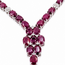 Necklace V-Shape Plunging 1.16ctw Round Diamonds 31.99ct Red Burmese Ruby Platinum 4mm 17" 33.4g 226070018