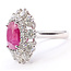 Ring Cocktail Sunburst Halo 3.02ctw Round Diamonds GIA: 2239237499 4.94ct Red Burmese Ruby Platinum 22x20mm Sz7 13.2g 226070020