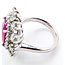 Ring Cocktail Sunburst Halo 3.02ctw Round Diamonds GIA: 2239237499 4.94ct Red Burmese Ruby Platinum 22x20mm Sz7 13.2g 226070020