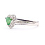 Ring Heart Halo Split Band 0.30ctw Round Diamonds 0.54ct Green Emerald Platinum 8.5mm Sz6.75 4.3g 226070021