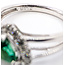 Ring Heart Halo Split Band 0.30ctw Round Diamonds 0.54ct Green Emerald Platinum 8.5mm Sz6.75 4.3g 226070021