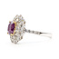 Ring Starburst Halo 0.83ctw Round Diamonds 1.27ct Pinkish Violet Sapphire 18kw 14.5x13mm Sz6.5 4.4g 226070022