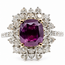 Ring Starburst Halo 0.83ctw Round Diamonds 1.27ct Pinkish Violet Sapphire 18kw 14.5x13mm Sz6.5 4.4g 226070022